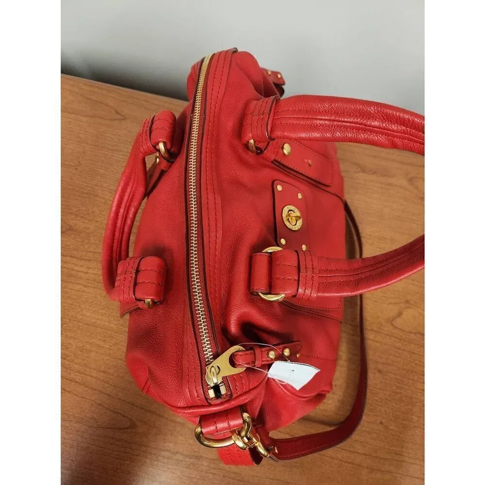 NWT Marc By Marc Jacobs Red Leather Turnlock Shoulder Crossbody